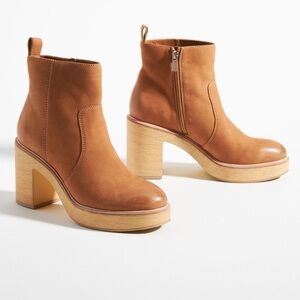 Anthropologie Tan Heeled Boots